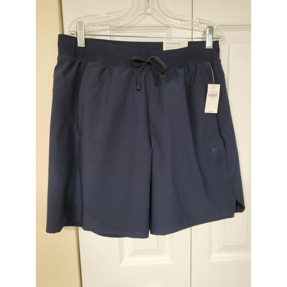 Old Navy Active Go-Dry Cool Mens 7" Inseam Shorts Navy  Zip Pockets Size S NWT